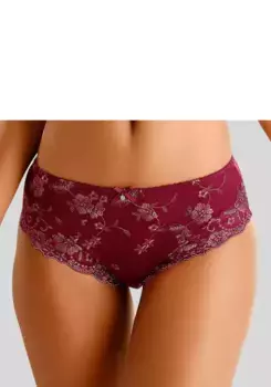 LASCANA Трусики "Ванда", закрывающего кроя и кружевной вышивки, цвет Marsala