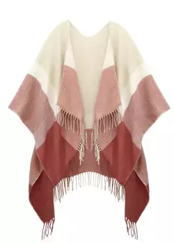 LASCANA XXL шарф, пончо уютного качества с бахромой, цвет Hellbeige-Mauve