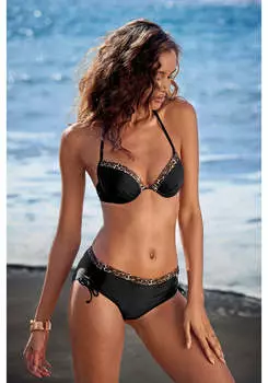 LASCANA Женский леопардовый топ бикини Push Up