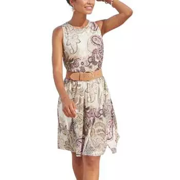 LASCANA Женское платье без рукавов с принтом, белое и розовое