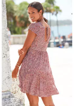 LASCANA Женское платье с принтом и вырезом на спине, цвет multi