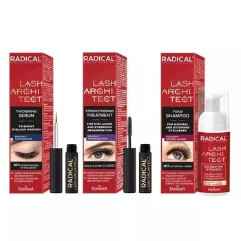 Lash Architect Growth Serum Лечебная сыворотка для ресниц и удлиняющий шампунь, Radical