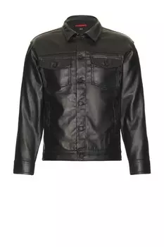 Латексная куртка дальнобойщика Pleasures, черный