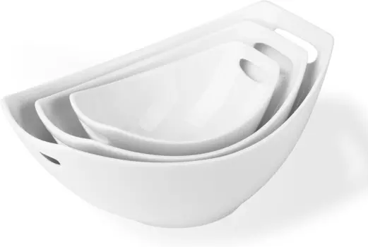 LAUCHUH Подставка для ложек для кухонной столешницы и сервировочные миски с ручками, фарфоровые сервировочные блюда для развлечений, декор каркасного дома, рождественские подарки, белый