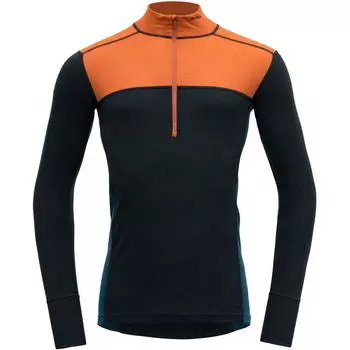 Lauparen Merino 190 Мужская функциональная рубашка с воротником на молнии пламя-чернила DEVOLD, цвет rot