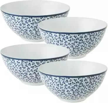 LAURA ASHLEY BLUEPRINT COLLECTABLES Чаша "Флорис", 4 предмета, фарфор 13 см, белый