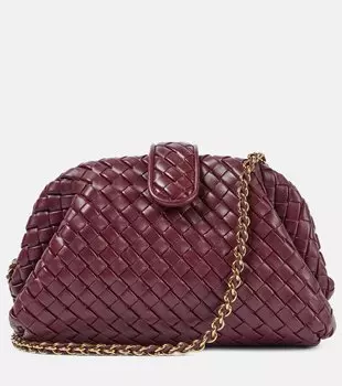 Лаурен 1980 маленький клатч Intrecciato из кожи Bottega Veneta, Barolo-M Brass