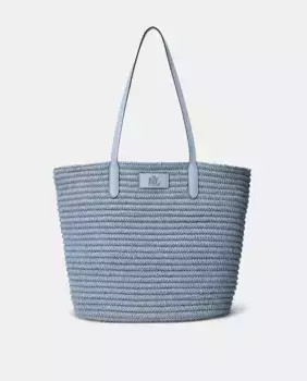 Lauren Ralph Lauren большая синяя женская сумка, светло-голубой