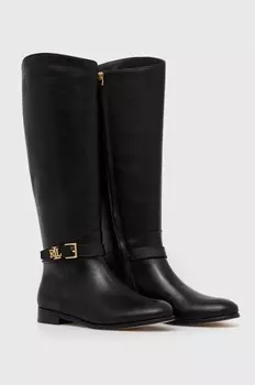 Lauren Ralph Lauren Brooke Высокие кожаные сапоги, черный