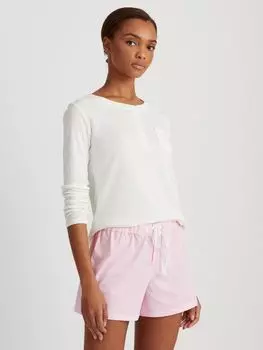 Lauren Ralph Lauren Core Stripe Хлопковые пижамные боксеры-шорты, розовые