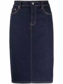 Lauren Ralph Lauren джинсовая юбка с завышенной талией, синий