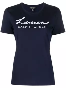 Lauren Ralph Lauren футболка Katlin с вышитым логотипом, синий