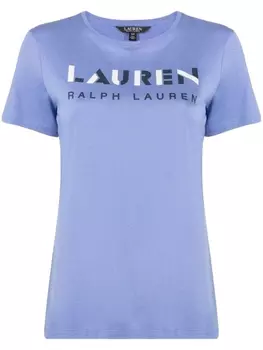 Lauren Ralph Lauren футболка с графичным принтом и логотипом, синий