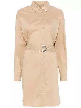 Lauren Ralph Lauren платье миди с поясом, нейтральный цвет