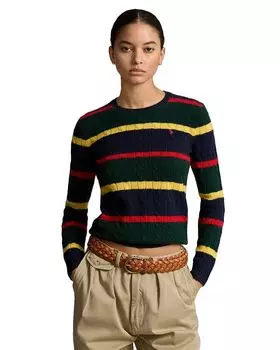 Lauren Ralph Lauren Полосатый вязаный шерстяной кашемировый свитер, мультиколор