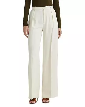 Lauren Ralph Lauren Широкие брюки со складками и высокой посадкой, слоновая кость/кремовый