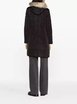 Lauren Ralph Lauren стеганое пальто с отделкой из искусственного меха, черный