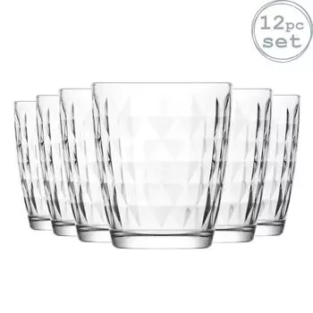 LAV Artemis стаканы для воды 340мл - упаковка из 12 столовых стаканов для безалкогольных напитков/соков, белый