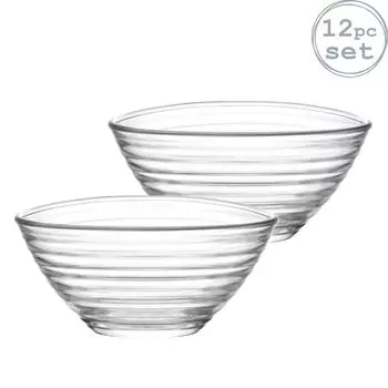 LAV Derin Большие стеклянные миски для закусок/сервировочные – 300 мл – упаковка из 12 шт, белый