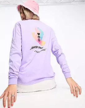 Лавандово-фиолетовая футболка Santa Cruz digi Hand с принтом на груди и спине