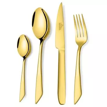 LB Набор столовых приборов на 6 человек, набор столовых приборов, 24 предмета, набор столовых приборов, нержавеющая сталь на 6 человек, столовые приборы, блестящая нержавеющая сталь, можно мыть в посудомоечной машине (125) Homelux