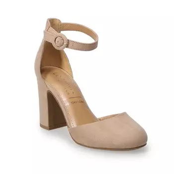 LC Lauren Conrad Женские туфли на высоком каблуке с гортензией, бежевый