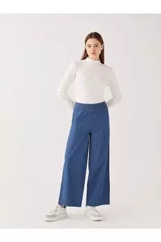 Lcw Modest Прямые женские джинсовые брюки с эластичной резинкой на талии LC Waikiki, синий