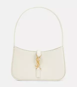 Le 5 7 Миниатюрная кожаная сумка через плечо Saint Laurent, белый