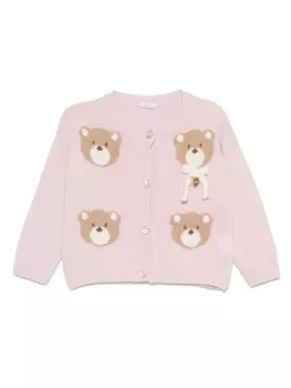 Le Beb Enfant декорированный кардиган, розовый