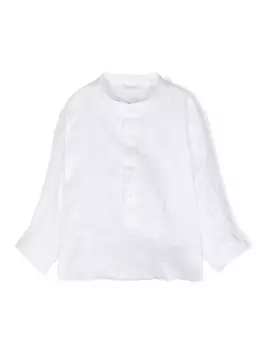 Le Beb льняная рубашка с вышитым логотипом, белый