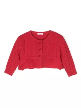 Le Beb укороченный кардиган фактурной вязки, красный