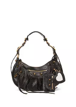 Le cagole маленькая черная женская кожаная сумка на плечо Balenciaga