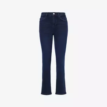 Le High Straight облегающие джинсы прямого кроя с высокой посадкой из смесового денима эластичного хлопка Frame, синий