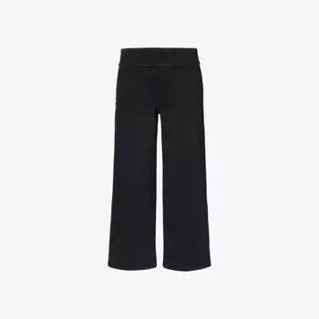 Le jetset укороченные джинсы из эластичного денима со средней посадкой Frame, цвет sheen noir