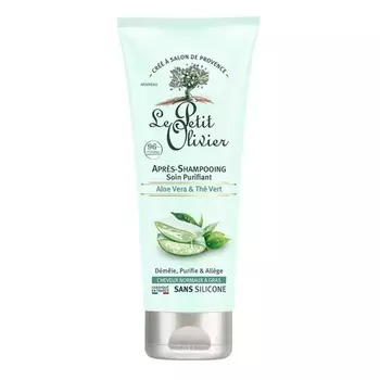 Le Petit Olivier Очищающий кондиционер для волос с алоэ вера и зеленым чаем, 6,76 унций