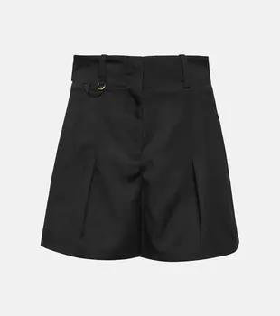 Le short bari шерстяные шорты со складками Jacquemus, черный