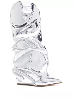 Le Silla Andy 120mm metallic boots, серебристый