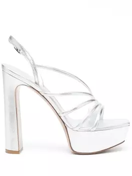 Le Silla босоножки на платформе с эффектом металлик, серый