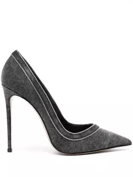 Le Silla Eva 120mm washed denim pumps, черный