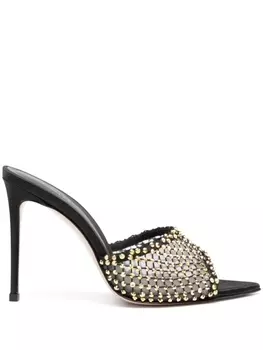 Le Silla Gilda 100mm crystal-embellished mules, черный