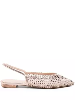 Le Silla Gilda crystal-embellished flat mules, розовый