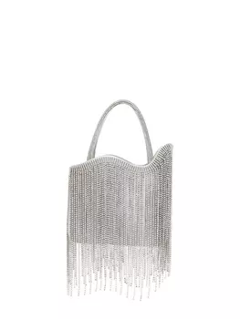 Le Silla мини-сумка Ivy с бахромой из кристаллов, серый