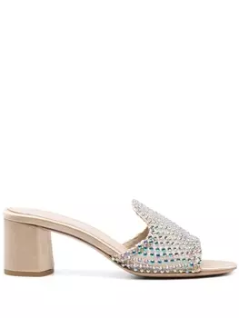 Le Silla мюли Gilda 60 с кристаллами, золотистый