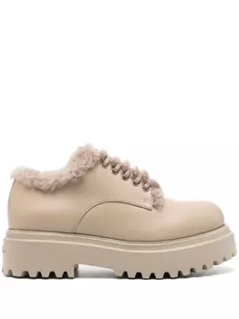 Le Silla Ranger 55mm leather lace-up shoes, нейтральный цвет