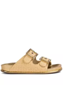 Le Silla сандалии Pool Side с кристаллами, нейтральный цвет