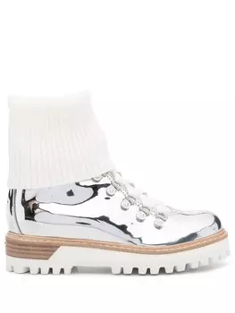 Le Silla St Moritz 45mm metallic-finish ankle boots, серебристый