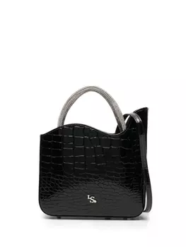 Le Silla сумка-тоут Ivy с тиснением под крокодила, черный