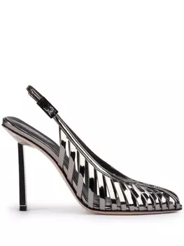 Le Silla туфли Cage 100 с ремешком на пятке, серебристый