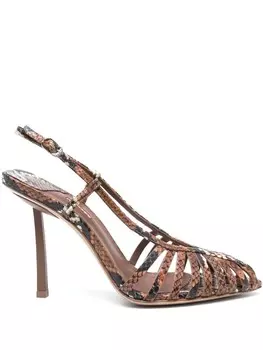 Le Silla туфли Cage 100 с ремешком на пятке, коричневый