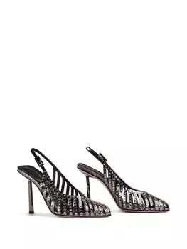 Le Silla туфли Cage с кристаллами, серебристый